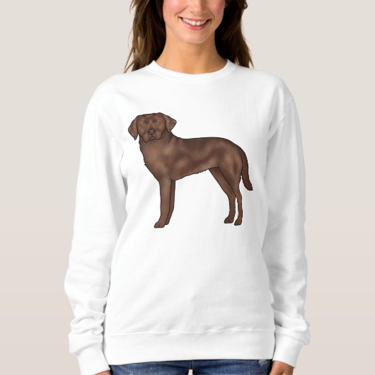 Chocolate Labrador Retriever Schattige Cartoon Hon Trui (Voorkant)