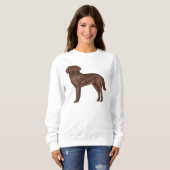 Chocolate Labrador Retriever Schattige Cartoon Hon Trui (Voorkant volledig)