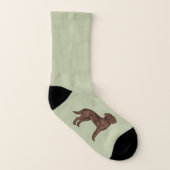 Chocolate Labrador Retriever Schattige Lab Hond Gr Sokken (Links binnenkant)