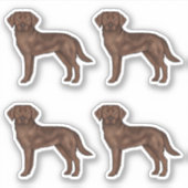 Chocolate Labrador Retriever Schattige Lab Hondenk Sticker (Voorkant)
