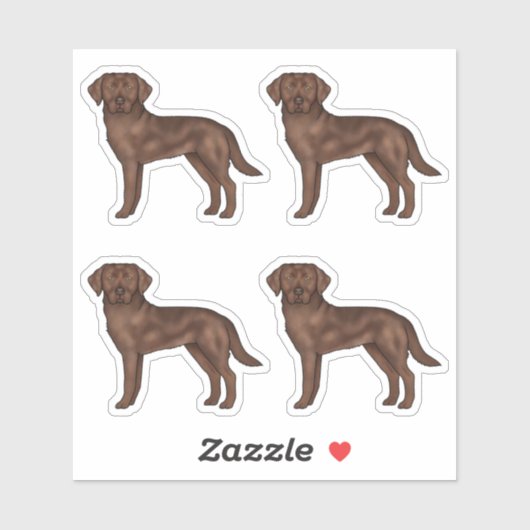 Chocolate Labrador Retriever Schattige Lab Hondenk Sticker (Vel)