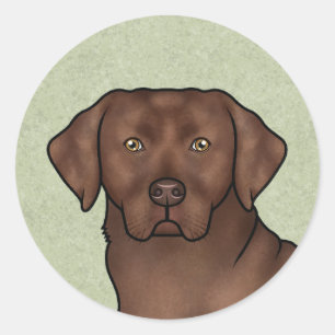Chocolate Labrador Retriever Schattige Lab Hondenp Ronde Sticker