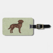 Chocolate Labrador Retriever Schattigee Cartoon La Bagagelabel (Voorkant horizontaal)