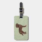 Chocolate Labrador Retriever Schattigee Cartoon La Bagagelabel (Voorkant verticaal)