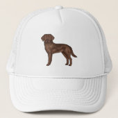 Chocolate Labrador Retriever Schattigee Cartoon La Trucker Pet (Voorkant)