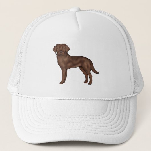 Chocolate Labrador Retriever Schattigee Cartoon La Trucker Pet (Voorkant)
