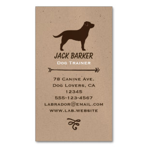 Chocolate Labrador Retriever Silhouet Magnetisch Visitekaartje