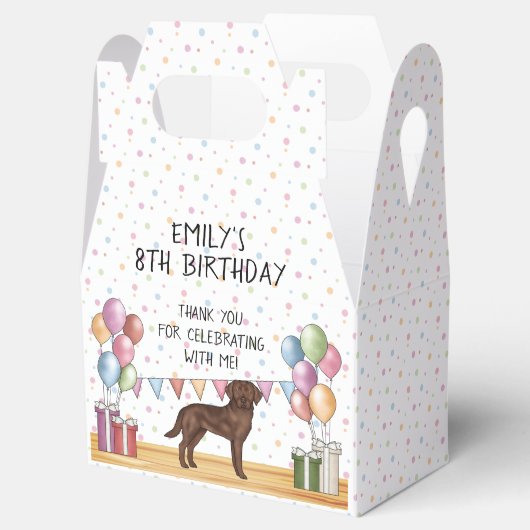 Chocolate Labrador Retriever Verjaardag Bedankt Bedankdoosjes (Geopend)