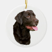 Chocolate Labrador Retriever-versiering Keramisch Ornament (Voorkant)