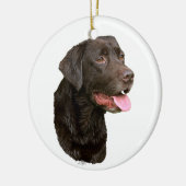 Chocolate Labrador Retriever-versiering Keramisch Ornament (Links)