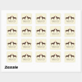 Chocolate Labrador Retrievers met Hart en Tekst Vierkante Sticker (Vel)