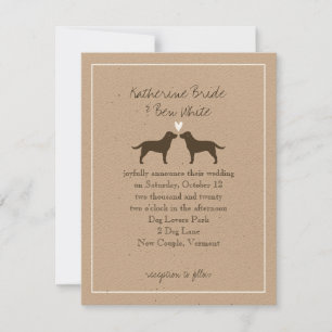 Chocolate Labrador Retrievers Wedding Invitation Kaart