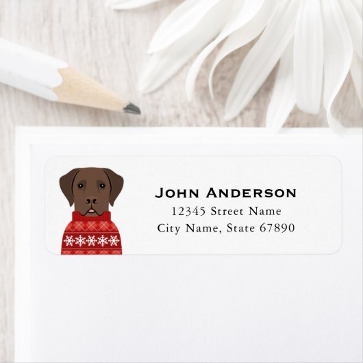 Chocolate Labrador Return Address Labels (Insitu)