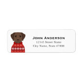 Chocolate Labrador Return Address Labels (Voorkant)