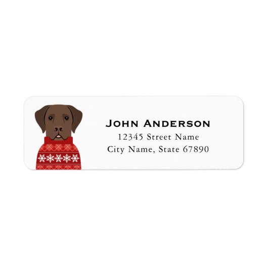 Chocolate Labrador Return Address Labels (Voorkant)