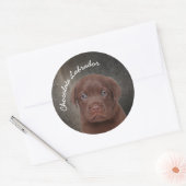 Chocolate Labrador Ronde Sticker (Envelop)