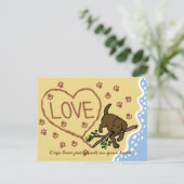 Chocolate Labrador Sand Letters Cartoon Briefkaart (Staand voorkant)