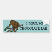Chocolate Labrador Sand Letters Cartoon Bumpersticker (Voorkant)