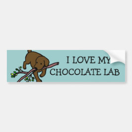 Chocolate Labrador Sand Letters Cartoon Bumpersticker