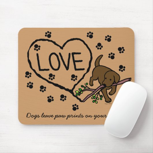 Chocolate Labrador Sand Letters Cartoon Muismat (Met muis)