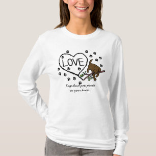 Chocolate Labrador Sand Letters Cartoon T-shirt