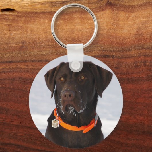 Chocolate Labrador Sleutelhanger (Voorkant)