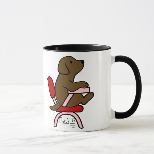 Chocolate Labrador Student 1 Cartoon Mok (Rechts)
