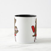 Chocolate Labrador Student 1 Cartoon Mok (Midden)