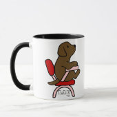 Chocolate Labrador Student 1 Cartoon Mok (Links)
