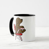 Chocolate Labrador Student 1 Cartoon Mok (Voorkant links)
