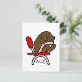 Chocolate Labrador Student 2 Cartoon Briefkaart (Staand voorkant)