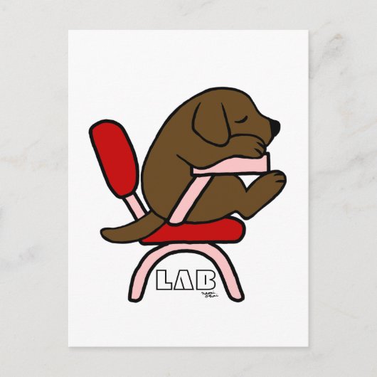 Chocolate Labrador Student 2 Cartoon Briefkaart (Voorkant)