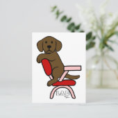 Chocolate Labrador Student 3 Cartoon Briefkaart (Staand voorkant)