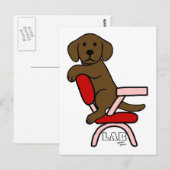 Chocolate Labrador Student 3 Cartoon Briefkaart (Voorkant / Achterkant)