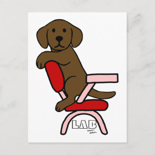 Chocolate Labrador Student 3 Cartoon Briefkaart