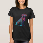 Chocolate Labrador Synthwave 80s Retrowave Aesthet T-shirt (Voorkant)