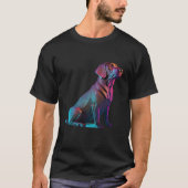 Chocolate Labrador Synthwave 80s Retrowave Aesthet T-shirt (Voorkant)