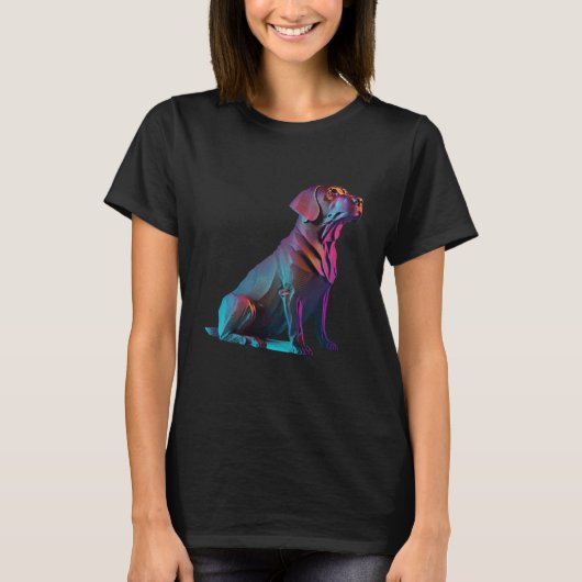 Chocolate Labrador Synthwave 80s Retrowave Estheti T-shirt (Voorkant)