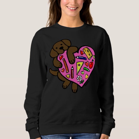 Chocolate Labrador Teacher S Heart Trui (Voorkant)