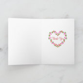 Chocolate Labrador Tiny Heart Flower Cartoon Bedankkaart (Binnen)