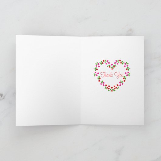 Chocolate Labrador Tiny Heart Flower Cartoon Bedankkaart (Binnen)