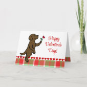 Chocolate Labrador Tiny Heart Flower Valentijn Feestdagen Kaart (Voorkant)