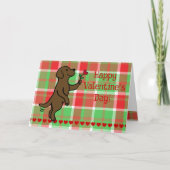 Chocolate Labrador Tiny Heart Flower Valentijn Feestdagen Kaart (Voorkant)