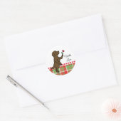 Chocolate Labrador Tiny Heart Flower Valentijn Ronde Sticker (Envelop)