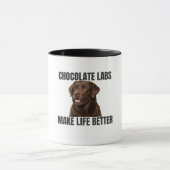 Chocolate Labs Make Life Better – Coffee Mug Mok (Midden)