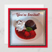 Chocolate Lava-Cake - aardbeien en ijskap Kaart (Voorkant / Achterkant)