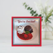 Chocolate Lava-Cake - aardbeien en ijskap Kaart (Staand voorkant)