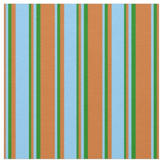 Chocolate, Light Sky Blue en Green Pattern Stof (Close Up)