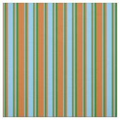 Chocolate, Light Sky Blue en Green Pattern Stof (Swatch)