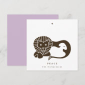 Chocolate Lion and Lamb Flat Holiday Kaart (Voorkant / Achterkant)